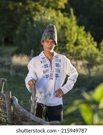 Romanian Teenager In National Costume