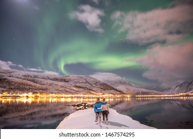 Romantic Aurora Borealis In Tromso (Norway)