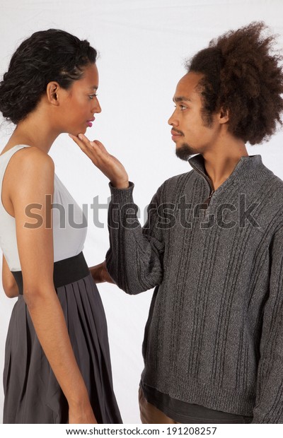 Romantic Black Couple Man Wo