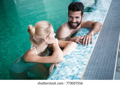 Romantic Couple Enjoying Thermal Bath