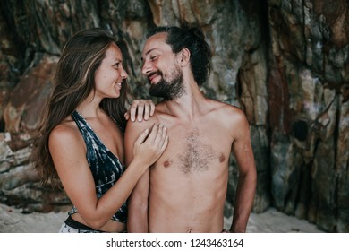 Romantic couple hugging  - Shutterstock ID 1243463164