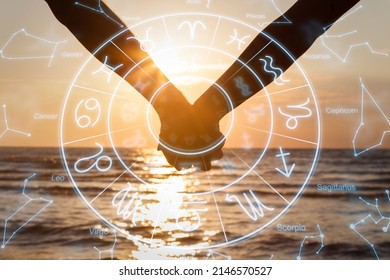 Romantic Couple In Love. Horoscope And Astrology - Shutterstock ID 2146570527