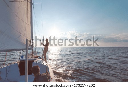 Similar – Image, Stock Photo Sailing ships on the Hanse Sail in Rostock