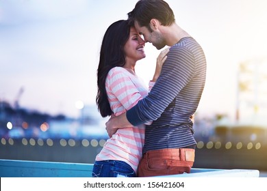 romantic couple near santa monica pier - Powered by Shutterstock