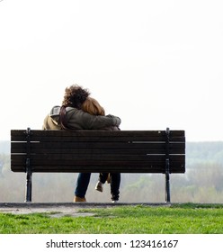 Romantic Couple On Bench