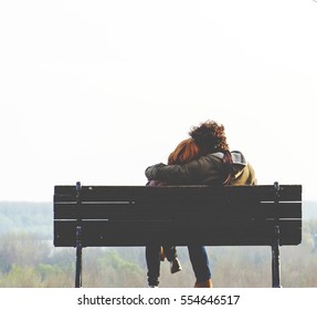 Romantic Couple On Bench