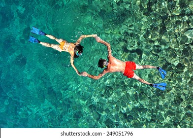 Romantic Couple Snorkeling In Phuket, Thailand