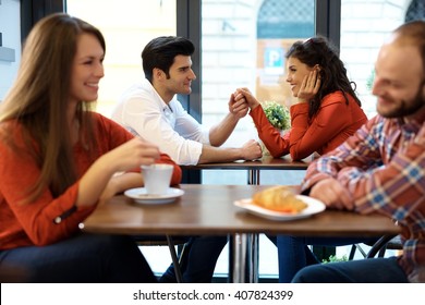 Romantic Couples Having Date Cafeteria Stock Photo 407824399 | Shutterstock