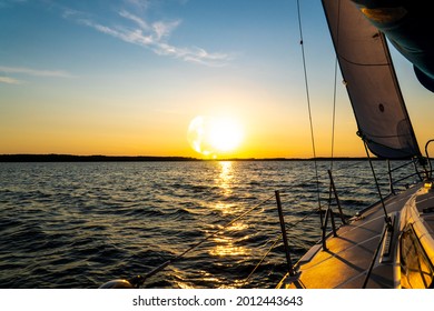 Romantic Cruise Onboard Of Sailling Boat, Luxury Yacht, Beautiful Seascape Background