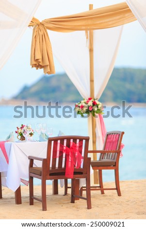 Romantic Dinner Setup On Beach Stock Photo Edit Now