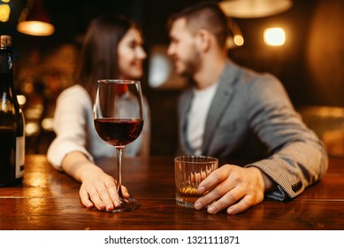 Romantic evening in bar, love couple - Powered by Shutterstock