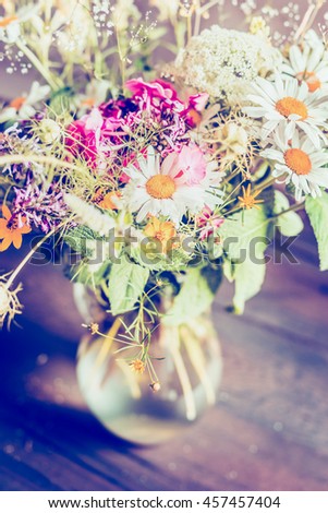 Similar – Foto Bild Wildblumenstrauß auf dem Tisch am Fenster