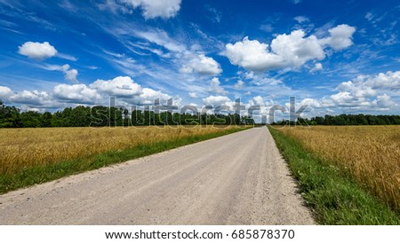 Similar – Image, Stock Photo Country under Sky Clouds