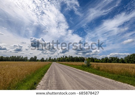 Similar – Image, Stock Photo Country under Sky Clouds