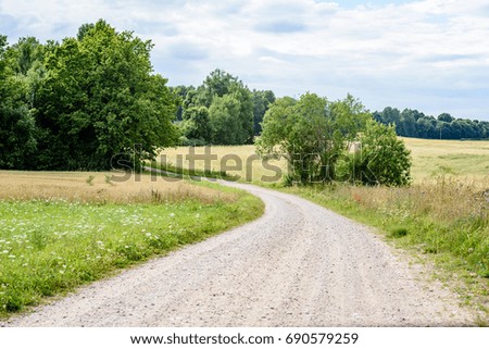 Similar – Image, Stock Photo Country under Sky Clouds