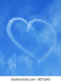 Romantic Heart Skywriting In Sky