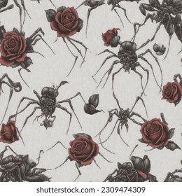 Romantic Horror Seamless Patterns Designs
