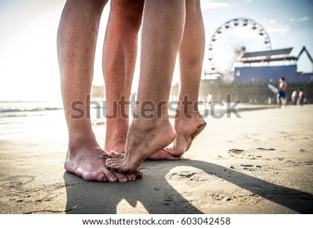 Romantic kiss on the beach