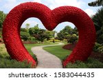 Romantic love heart in Incredible china garden in Shenzen