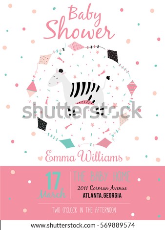 Romantic Lovely Baby Shower Card Girl Stock Photo Edit Now