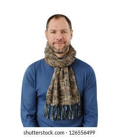 Romantic man in scarf isolated on the white background