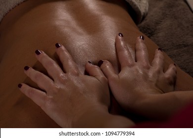 Romantic massage to woman in spa salon
