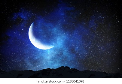 Romantic Moon In Sky