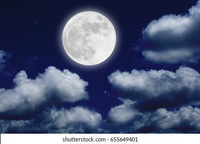 Romantic Moon In Starry Night. - Powered by Shutterstock