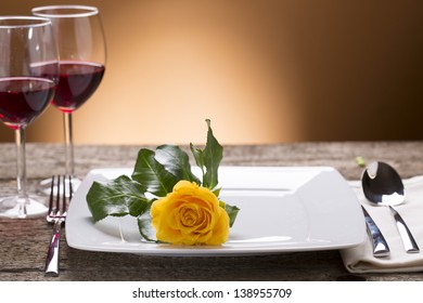 romantic set table