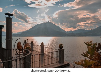 Romantic Sunset In Comune Di Varenna Sul Lago Di Como, Milano , Italia