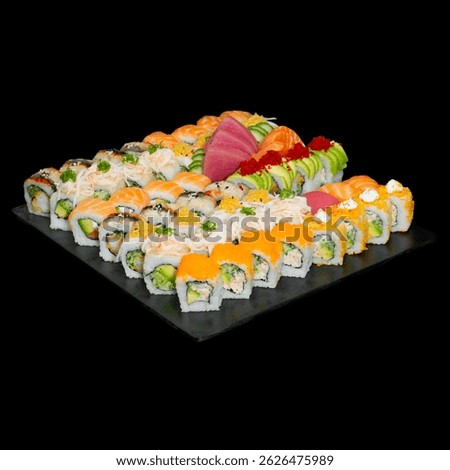 A romantic sushi combo set for two, with premium nigiri, rolls, and sashimi slices, served with elegant presentation and fresh ingredients.