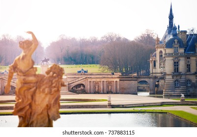 Romantic View Of The Chateau De Chantilly, France