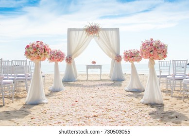 Romantic wedding ceremony on the beach 
