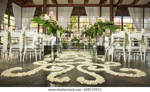 Romantic Wedding Setup Gazebo Stock Photo Edit Now 608570915