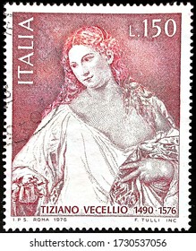 Rome, 1976: Stamp Dedicated To The Painter Tiziano Vecellio, Titian.