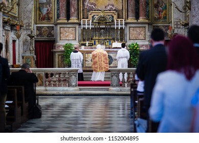 Rome - 7 September 2017 - Celebration Of The Holy Mass Vetus Ordo, Mass In Latin, In The Days Of The Pilgrimage Summorum Pontificum Decennial.