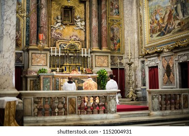 Rome - 7 September 2017 - Celebration Of The Holy Mass Vetus Ordo, Mass In Latin, In The Days Of The Pilgrimage Summorum Pontificum Decennial.