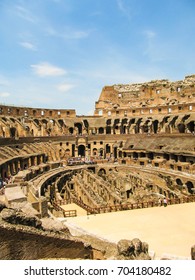 Rome - Circa June 2015: View Of The Inside Of The Colosseum - Crowd Of Unidentified Tourists Everywhere