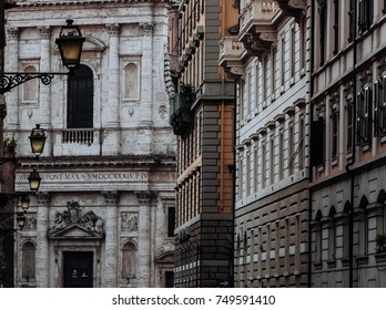 Rome City Architecture Details Of Church And Lanterns