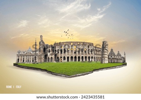 Rome city of Italy concept background. stunning wallpaper of Italy- Tourism concept 