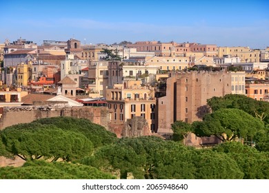 Rome city, Italy. Rione Monti - cityscape of Monti district in Rome.
