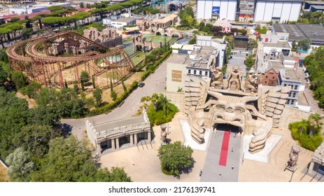 Rome, Italy - 07 08 2022: Aerial View Of Cinecittà World, An Amusement Park. 