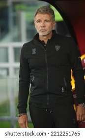 ROME, Italy - 09.10.2022: Marco Baroni Beach Of Lecce  During The Italian TIM Serie A Football Match Between AS Roma VS Lecce  At Olympic Stadium In Rome.
