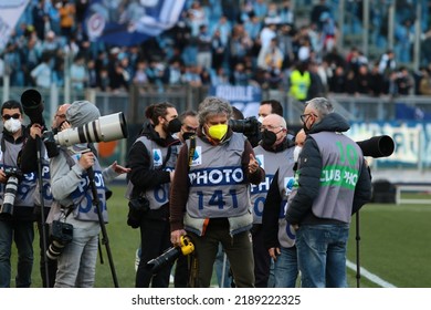 Rome, Italy 12th February 2022: Sport Photographers During The Italian Serie A 202122 Football Match Between S.S. Lazio And Bologna FC At The Olimpico Stadium