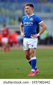 Rome, Italy - 13 March 2021: Gareth Davies (WAL) In Action During The  2021 Guinness Six Nations Test Match Between Italy And Wales At Olympic Stadium In Rome.