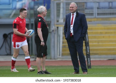 Rome, Italy - 13 March 2021: Wayne Pivac (WAL) During The  2021 Guinness Six Nations Test Match Between Italy And Wales At Olympic Stadium In Rome.