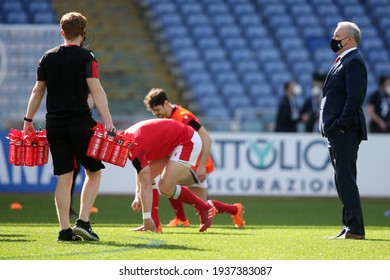 Rome, Italy - 13 March 2021: Wayne Pivac (WAL) In Action During The  2021 Guinness Six Nations Test Match Between Italy And Wales At Olympic Stadium In Rome.