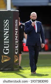 Rome, Italy - 13 March 2021: Wayne Pivac (WAL) In Action During The  2021 Guinness Six Nations Test Match Between Italy And Wales At Olympic Stadium In Rome.