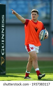 Rome, Italy - 13 March 2021: Wales Warm Up During  2021 Guinness Six Nations Test Match Between Italy And Wales At Olympic Stadium In Rome.