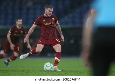 ROME, Italy - 25 November 2021: JORDAN VERETOUT (AS ROMA), WRONG THE PENALTY  During The Uefa Conference League Football Match Between AS ROMA VS ZORYA LUHANSK At Olympic Stadium In Rome.